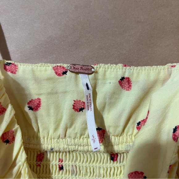 Free People | Strawberry Lemon Combo Lavender Daze Midi Dress Smocked Size S - Picture 3 of 14